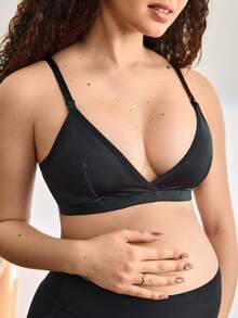 Moonlight&Mama 1 pieza Sujetador inalámbrico de maternidad, color negro, que levanta y recoge, reduce el bulto lateral, con cierre delantero - Negro - Ver 7