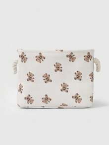 ROMWE Kawaii Cartoon Cute Bear Thicken Durable Laundry Hamper Clothes Storage Basket - Beige - View 1