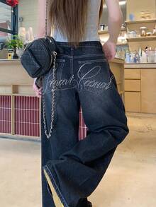 DAZY Quần jeans nữ phong cách đường phố Hàn Quốc rách rưới, bạc màu, kiểu dáng thường ngày. - Xám - Xem 3