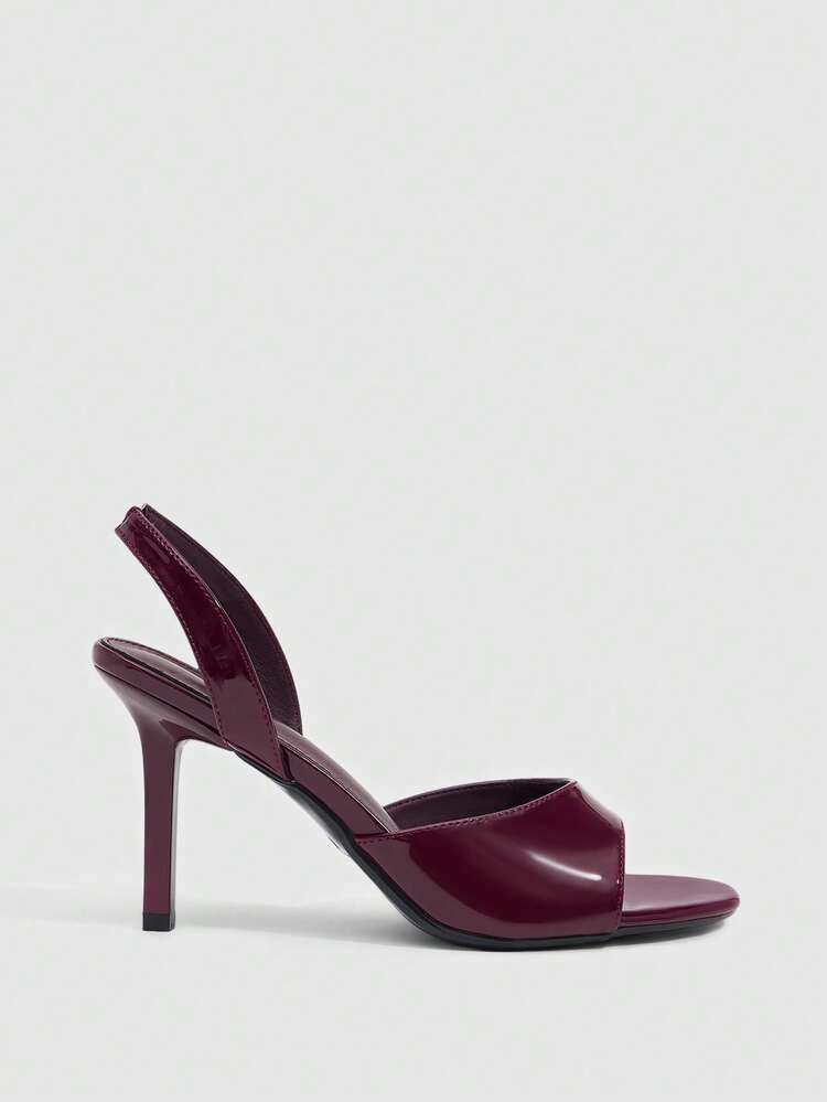 CUCCOO SZL Women's High-Heeled Sandals Mirror PU Material Round Toe Peep Toe High Heels 9CM Women's Elegant Stiletto High Heels Easy To Wear After Slip-On Apricot High Heels Kitten Heel Dinner Shoes Fashionable And Versatile Suitable For Daily/Party/Valentine's Day Dating/Spring Festival Thanksgiving Party Party/Commuter Office/Outer Wear Women's Shoes Prom Heels