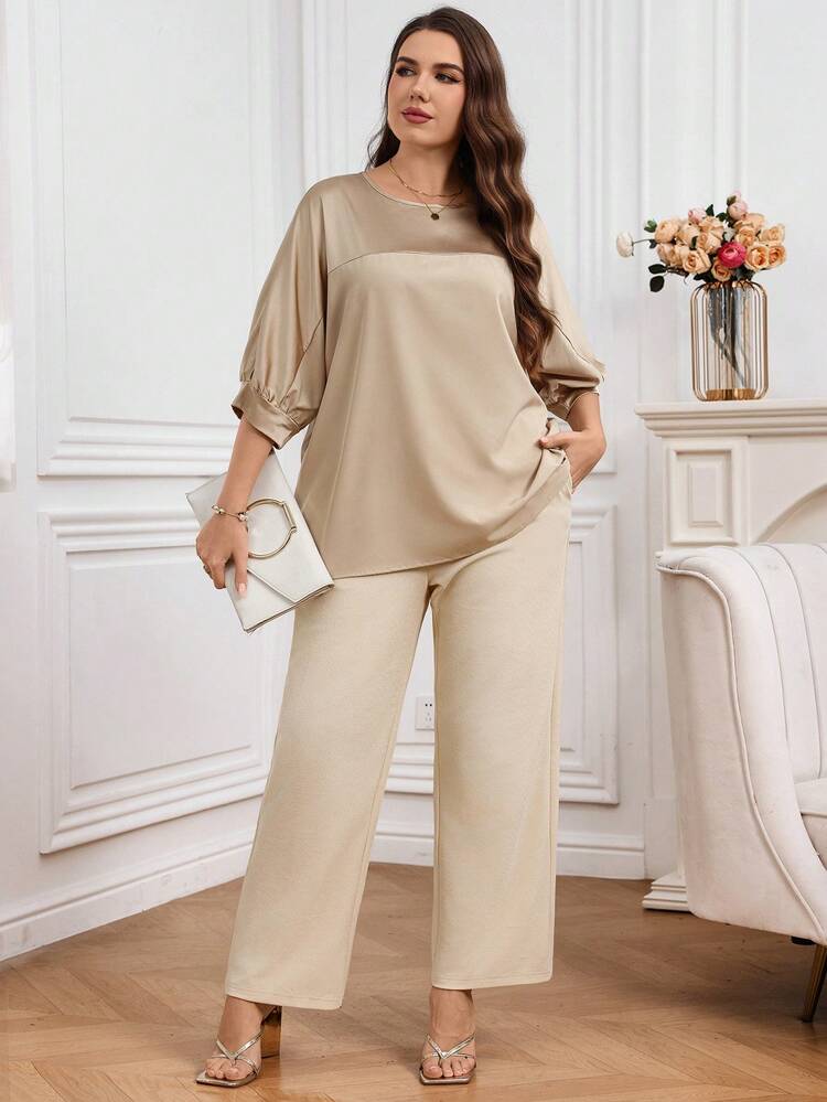 Women Plus Size Elegant Office Shirt And Pants Set,Spring Clothes Women,Elegant Women's Set,Weddings & Events,Party Outfit,Going Out Outfits,Formal Attire For Women,Festival,Spring Clothes Women,Summer Outfits,Elegant Women's Set,Going Out Tops,Formal Attire For Women,Weddings & Events,Work Outfits For Women Blouse And Pants Set Formal For Women Women 2 Piece Outfit Casual Women Work Outfits Set