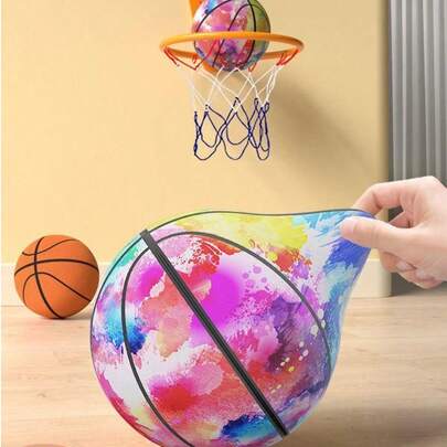 1pc Cloth Covered Silent Basketball, Foam Padded Indoor Noise-Free Ball, Non-Disturbing