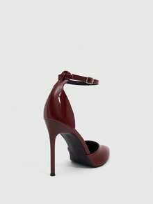 CUCCOO SZL Pink Satin Pointed Toe Elegant Pumps, Versatile High Heels For Commuting And Date Nights, Graceful And Sophisticated Style For Christmas - Burgundy 1 - View 3