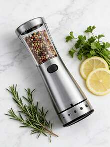 Teckwe Electric Pepper Grinder - Rechargeable With 500mAh Capacity For Long-Lasting Use, Adjustable Coarseness, Suitable For Salt/Pepper/Spices, Ideal For Kitchen And Home (10 Oz Large Capacity, Ergonomic Design) - Silver - View 8