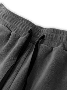 Manfinity Campus Court Pantalones cortos grises con bordado de letra de Nueva York para hombres - Gris - Ver 4