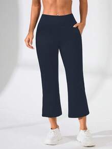Eassivo Eassivo Women's Solid Color Casual Versatile Daily Wear & Sports Pants - Navy Blue - View 5