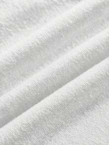 SHEIN EZwear 休闲简约系带开衩领修身百搭印花上衣 - 彩色 - 查看 3