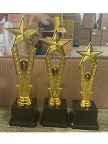 1个金色奖杯星形塑料奖杯工艺纪念品歌舞比赛奖励奖杯学校奖励用品 - 彩色 - 查看 9