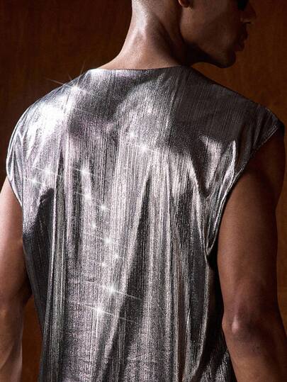 AKNOTIC Business Casual Men's Casual Black Solid Color Tank Top, Loose Fit, For Spring/Summer, Suitable For Commuting, Gym, Dates, Gatherings, Daily Wear, Niche