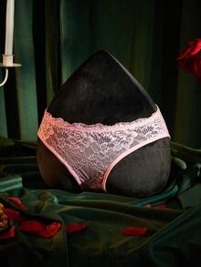 SpicyHot 1件女士性感黑色蕾丝内裤 - 粉色 - 查看 4