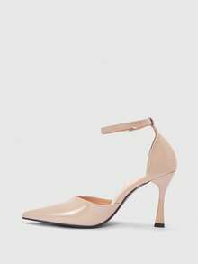 CUCCOO BIZCHIC Women's Pointed Toe Buckle Design Fashionable High Heels For Daily Wear - Apricot - View 5