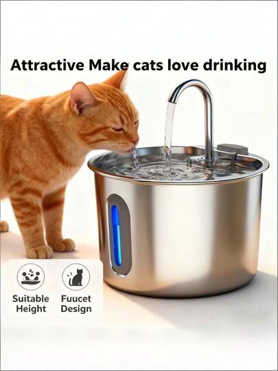 Teckwe Dispensador de agua para mascotas con flujo de circulación automática y filtro multicapa de algodón, de acero inoxidable 304 que no se acumula suciedad, alimentado por USB, para mantener el agua limpia de sus queridas mascotas