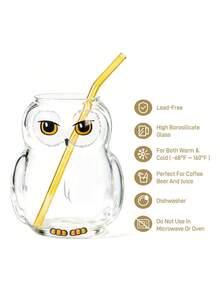HARRY POTTER X SHEIN 1Pc 28.75oz/850ml Cute Cartoon Pattern Printed Borosilicate Glass Mug, Cold And Heat Resistant, Suitable For Milk, Juice, Coffee, Etc - Clear - View 4