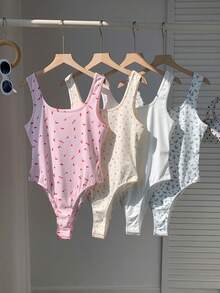 Comfortcana 4pcs/Set Assorted Sleeveless Jumpsuits, Versatile All-Match For Spring & Summer - Multicolor - View 7