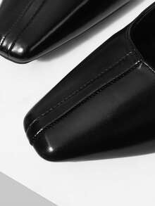 Mnmlis Tacones altos elegantes de punta fina para uso diario de mujer - Negro - Ver 4