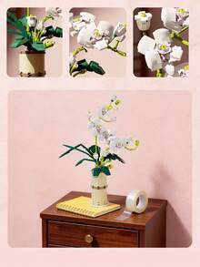 MINKOJA 588 Pieces, Decorative 3D Orchid Accessories, DIY Building Block Set, Desktop Accessories, Suitable For Decoration, Romantic Atmosphere, Ideal Gifts For Family And Friends, Home Decoration, Easter, Easter Gifts, Suitable As New Year's/Birthday/Halloween/Christmas/Valentine's Day/Mother's Day Gifts, Easter Gifts - Multicolor - View 9