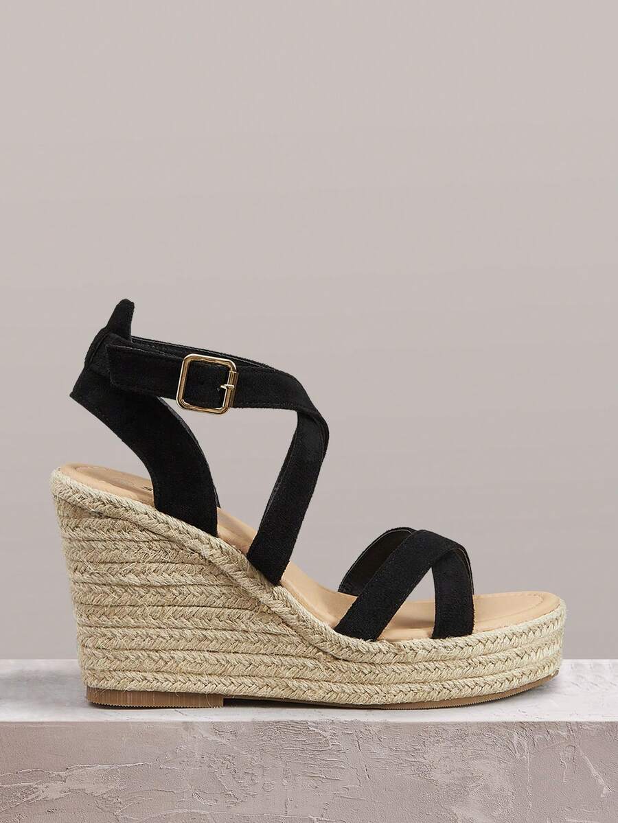 Styleloop 女士厚底坡跟凉鞋 - 黑色 - 查看 1