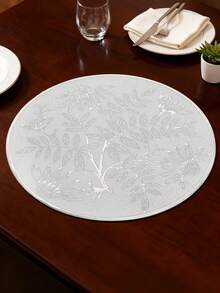 6 piezas de individuales redondos minimalistas de PVC dorado, lavables, fáciles de limpiar, antideslizantes, decoración de mesa de fiesta de boda y comida - Multicolor - Ver 6