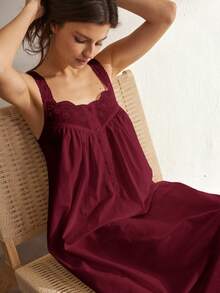 Ocili Women's Solid Color Sleeveless Casual Dress - Burgundy - View 9