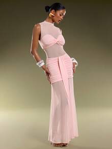 Normani 春夏女式音乐会服装 外出休闲装 2000年代 Y2K 90年代俱乐部复古锐舞装 音乐节老钱街头风 复活节圣帕特里克节 女士派对 海滩婚礼 外出 毕业典礼 优雅度假 休闲节日 正式网纱拼接针织度假婚礼 女士粉色连衣裙 裹身连衣裙 女士高个子服装 Ycv9w 女士连衣裙折扣码 惊艳连衣裙 - 粉色 - 查看 5