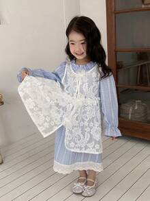 DAZY Toddler Girls' Striped Dress & Lace Dress 2pcs Set - Blue - View 9