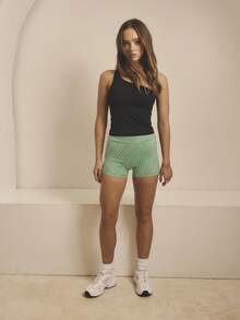 Aralina 休闲高腰运动骑行短裤 - 青碧色 - 查看 5