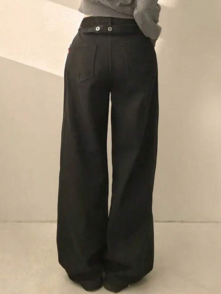 Women's Solid Color Minimalist Everyday Jeans