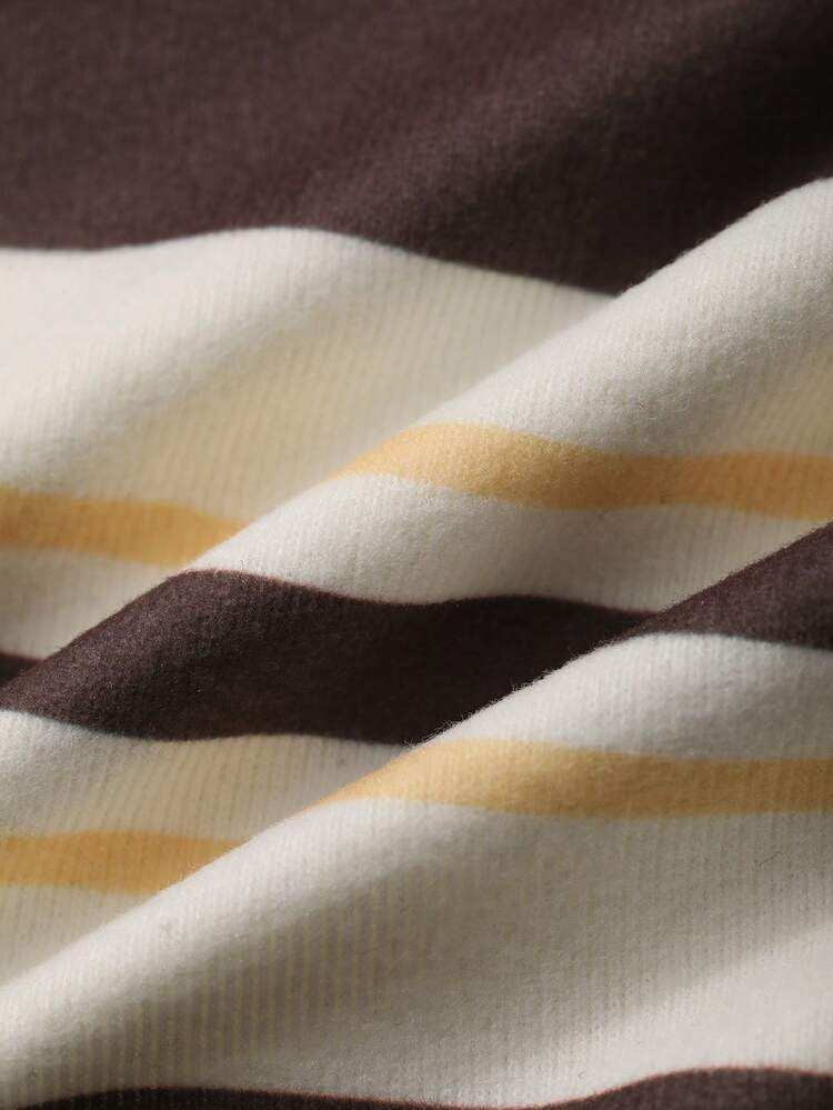 Women's Striped Loose Long Sleeve Round Neck Long T-Shirt, Summer Oversized