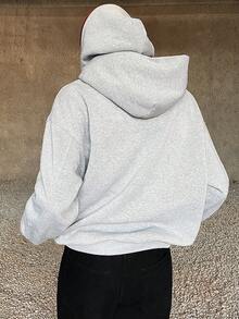 Ngobest Haus Ngobest Haus 男士休闲双层连帽拼接连帽衫 - 淺灰色 - 查看 2