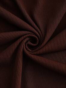 SHEIN Franclia 休闲百搭连体裤吊带上衣搭配卡其色短裤/半裙/阔腿裤，女士春夏两件套 - 卡其色 - 查看 6