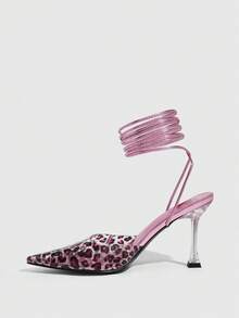 CUCCOO SZL Women Shoes Spring And Summer New Pointed Transparent High Heel Thin High Heel Strap Transparent TPU Film Sexy Commuting Comfortable Women's High Heel Shoes Workplace Wear Temperament Women's Shoes - Mauve Purple - View 5