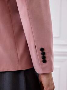 Officeau 男士休闲/商务简约长袖西装外套 - 粉色 - 查看 3