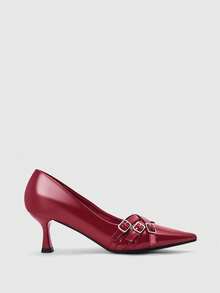 CUCCOO BIZCHIC Women's Fashionable And Elegant Pointed Toe Pumps, Summer - Red - View 2