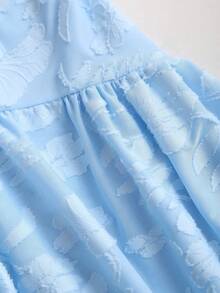 Sweetra Women's Sexy Strapless Knitted Jacquard Fitted Casual Beach Vacation Dress, Suitable For Summer - Baby Blue - View 5