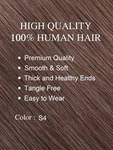 Seamless Clip Ins Volumizer 55g 1pc 4# Dark Brown 100% HQ Cuticle Aligne Remy Human Hair Seamless PU Clip Ins Extensions Hair Extensions - S4 - View 2