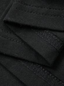 DAZY Women's Sleeveless Tank Top, Loose Fit Casual Racerback Tank Top, Longer Length Slim Fit Muscle Tee, Basketball Jersey - Black - View 3