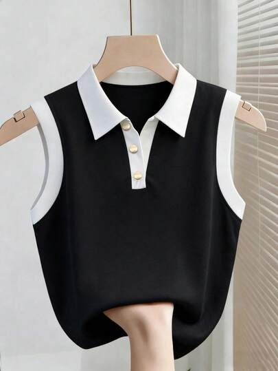 Resyla 休闲简约撞色Polo衫