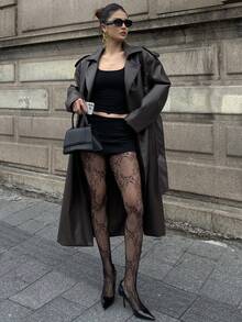 DAZY Women's Fashionable Sexy Lace Leggings - Black - View 7