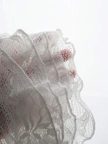 SaltGleam SaltGleam 休闲低腰性感白色蕾丝荷叶边迷你裙 - 白色 - 查看 6