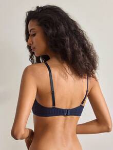 Ocili 轻薄棉质无钢圈文胸，性感时尚的欧美风格 - 藍色 - 查看 3