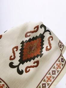 Franclia Plus Size Women Summer Bohemian Ivory Printed Sleeveless Jacket - Beige - View 7