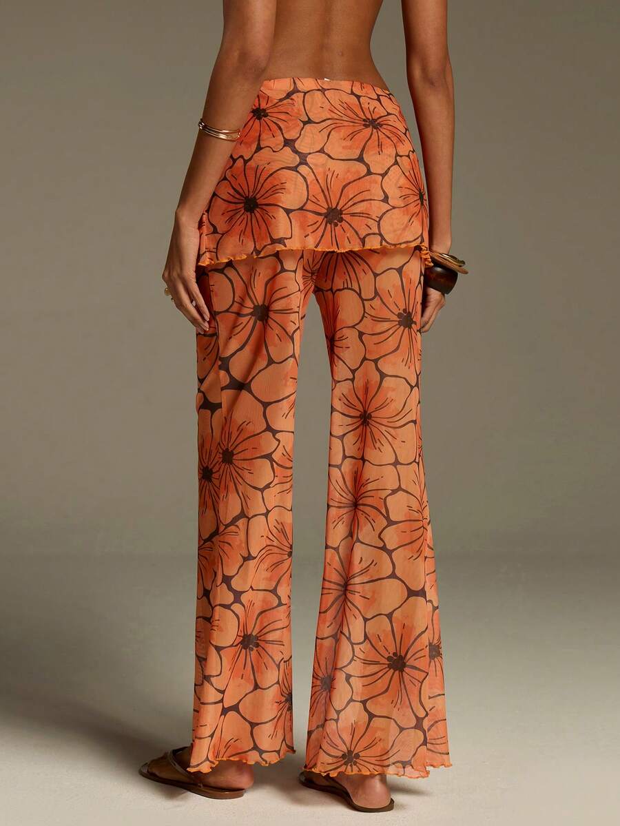 Athîral 女士全印花休闲宽松喇叭裤 - 彩色 - 查看 1