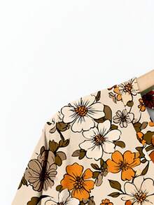 Mellowie 休闲浪漫印花宽松V领口袋短袖T恤，适合夏季、音乐节、派对等场合，尺码齐全。 - 彩色 - 查看 4