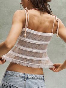 Bohemela Women's Vacation Casual Lace Camisole - White - View 6