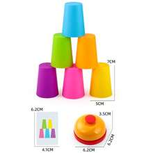 2pcs Children'S Cup Stacking Game: An Educational Early Childhood Game Suitable For Both Children And Adults. This Is A Fast-Paced, Two-Player Game That Can Be Played Indoors, In The Classroom, Or On The Go. It Trains Cup Stacking Skills While Also Being Competitive. - Multicolor - View 9
