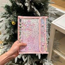 1pc Fashionable Star Printed 6-Ring A5 PVC Zipper Binder Planner, Album For Idol Photo Card & Collection,Back To School,School Supplies - Multicolor - - View 34