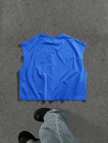 Manfinity ZONE917 Men's Round Neck Graphic Print Casual Versatile Daily Wear Top - Royal Blue - View 5