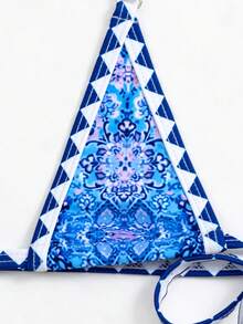 SHEIN Swim 滿版印花掛脖比基尼泳裝 - 彩色 - 查看 8