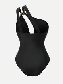 Swim Oasis Women's Solid Color One-Piece Cutout Swimsuit With Matching Cover-Up And Skirt Black Bathing Suits Swimsuit With Skirt Swimsuits For Woman Black Bathing Suits High Waist Gothic Bathing Suit Women One Piece Dress Mesh Gown Dress Masquerade Outfit For Women Long Gown Luxury Dresses For Women Wow Dress - Black - View 6