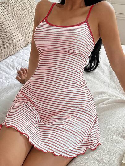 Snug Zone Women's Classic Striped Minimalist Nightgown
